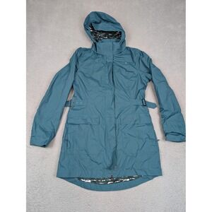The North Face DryVent Rain Parka Womens Medium Teal Hooded Belted NF0A3LHS